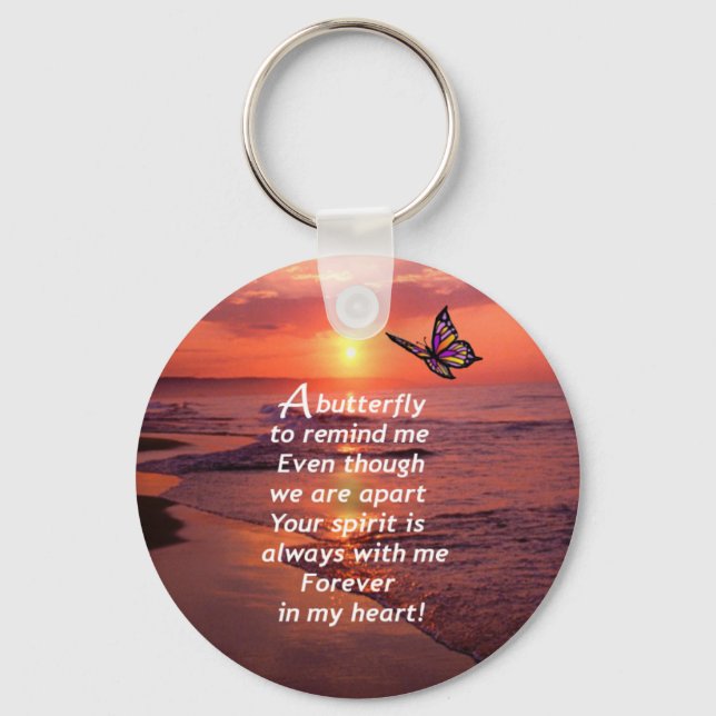 Porte-clés Un papillon pour me rappeler (Recto)