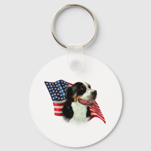 Porte-clés Un plus grand drapeau suisse de chien de montagne