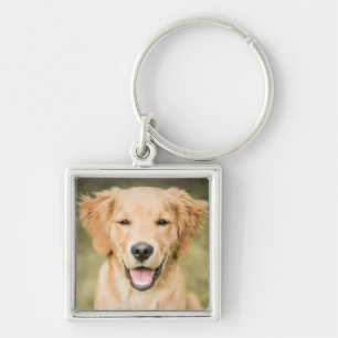 Porte-clés Un portrait d'un chiot de golden retriever