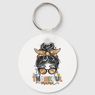 Porte-clés Un Remerciements Mama Messy Bun Automne Thanksgivi