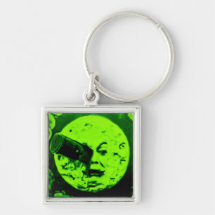 Porte-clés Un voyage à la lune (rétro vert martien)