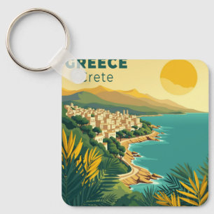 Porte-clés Une affiche de voyage classique nostalgique – Grèc