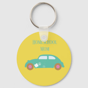 Porte-clés Une belle mère d'école familiale hippie voiture