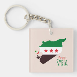 Porte-clés Une carte de la Syrie avec le drapeau de la révolu