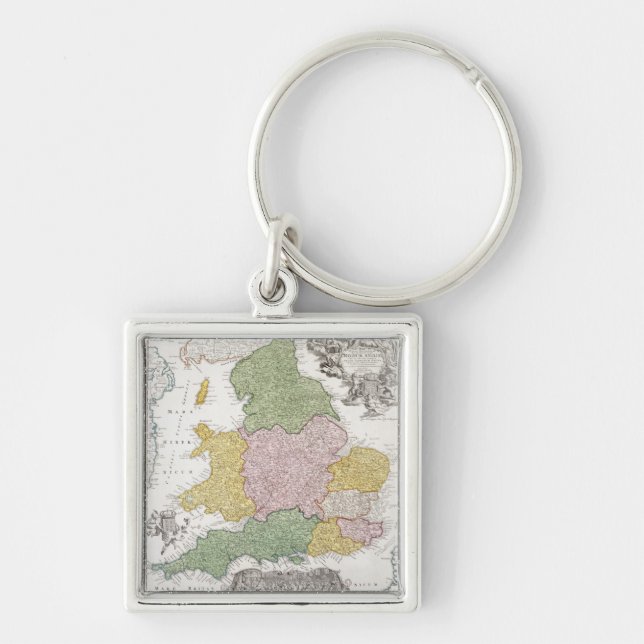 Porte-clés Une carte de l'Angleterre | 1760 (Devant)