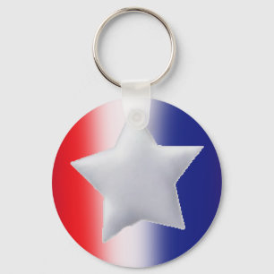 Porte-clés Une étoile sur l'arrière - plan bleu blanc rouge