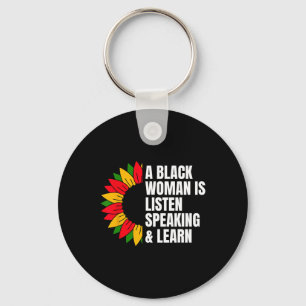 Porte-clés Une Femme Noire Parle Écouter Et Apprendre Pour Af