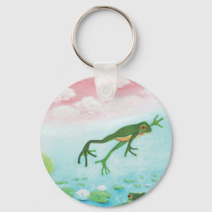 Porte-clés Une Grenouille S'Enfonce Dans L'Étang Illustration