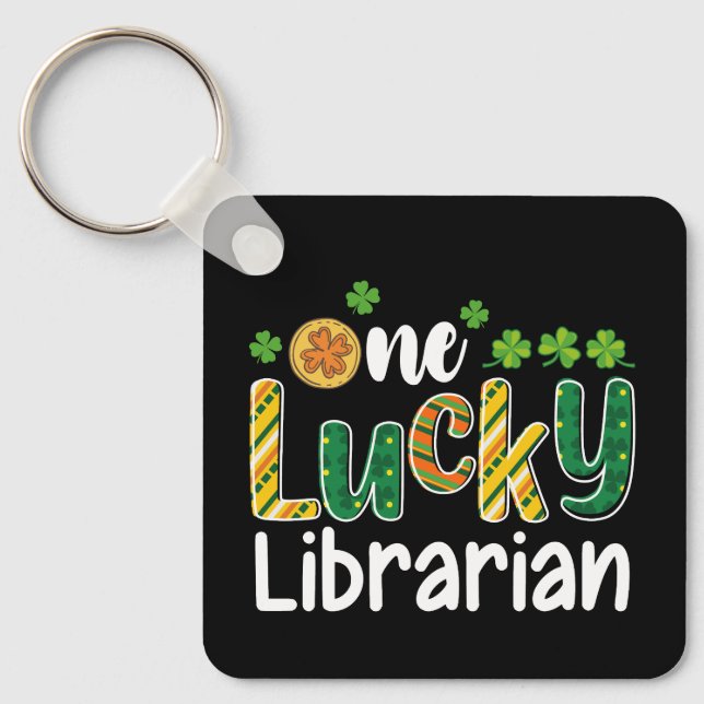 Porte-clés Une Lucky Librarian School St Patrick's Day (Recto)