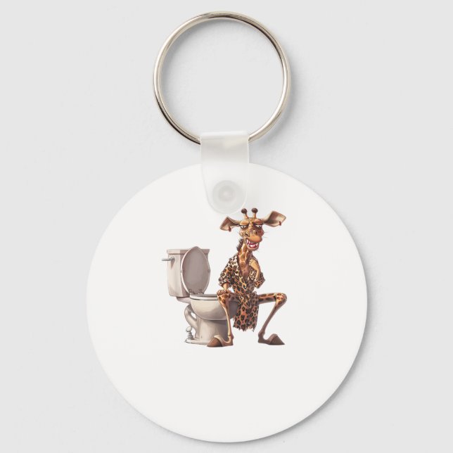 Porte-clés Une Mignonne Girafe En Pyjamas Assis Sur Des Toile (Recto)
