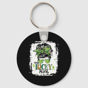 Porte-clés Une Tante Chanceuse Bun Messy Happy St. Patricks D