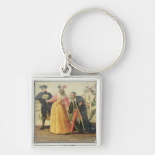 Porte-clés Une troupe de Commedia Dell'Arte avant une