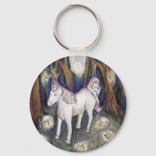 Porte-clés Unicorn Fairy Magic Forest Custom Art Porte - clés