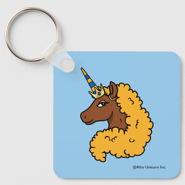 Porte-clés Unicorne Afro Jaune (Recto)