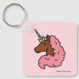 Porte-clés Unicorne Afro Rose clair