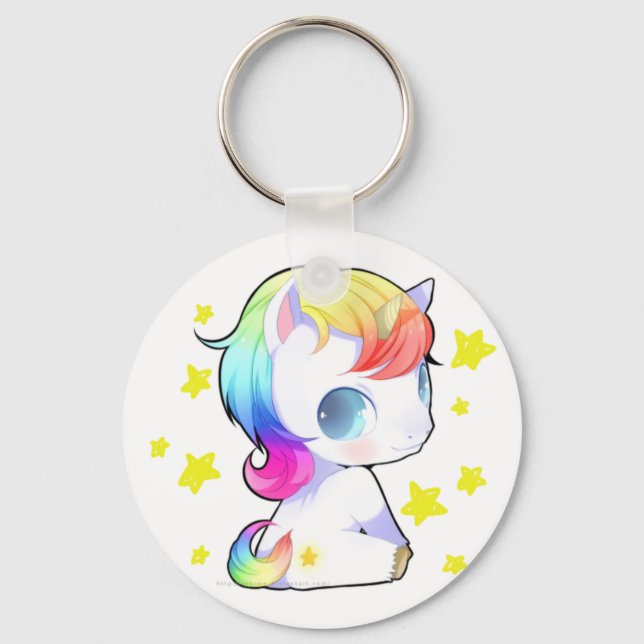 Porte-clés Unicorne arc-en-ciel (Recto)