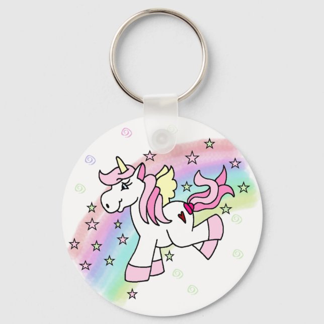 Porte-clés Unicorne arc-en-ciel (Recto)