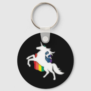 Porte-clés Unicorne et arc-en-ciel