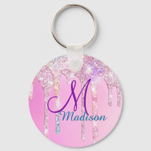 Porte-clés Unicorne rose mignonne Parties scintillant arc-en-