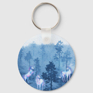 Porte-clés Unicornes dans le brouillard