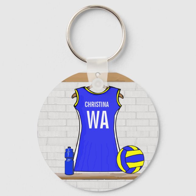 Porte-clés Uniforme Netball Personnalisé - (Recto)
