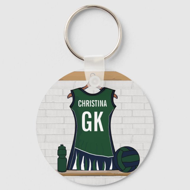 Porte-clés Uniforme Netball Personnalisé (Recto)