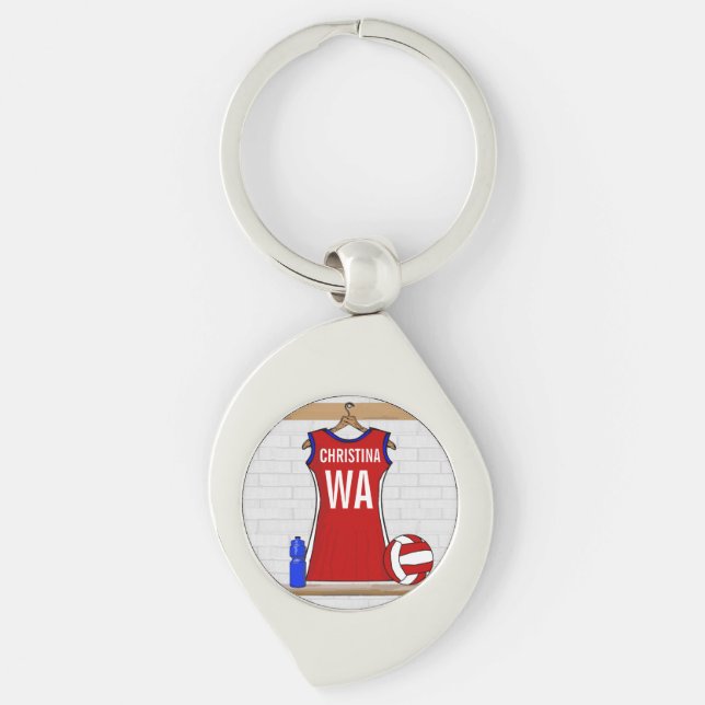 Porte-clés Uniforme personnalisé de net-ball (Devant)
