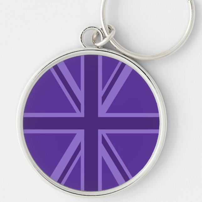 Porte-clés Union Jack violette vibrante (Devant)