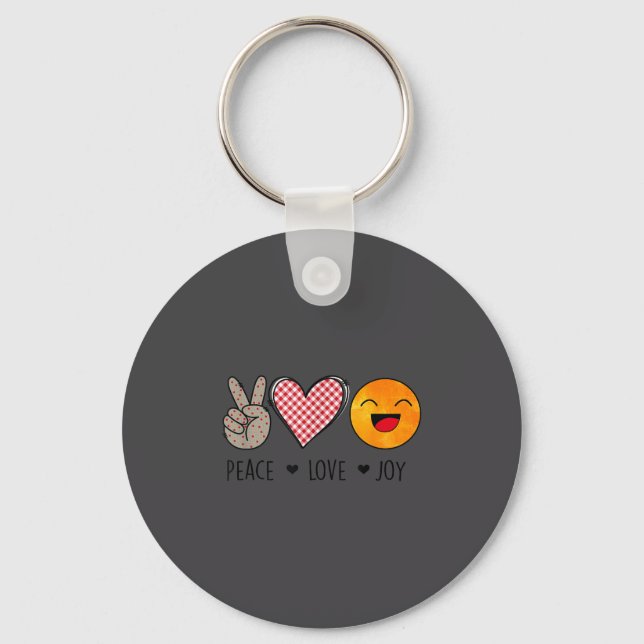 Porte-clés Unique Design Peace Love Joy Hapness Motivational  (Recto)