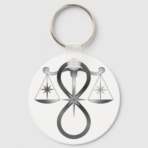 Porte-clés Unité religieuse Symbole de Dieu Pagan Monochrome