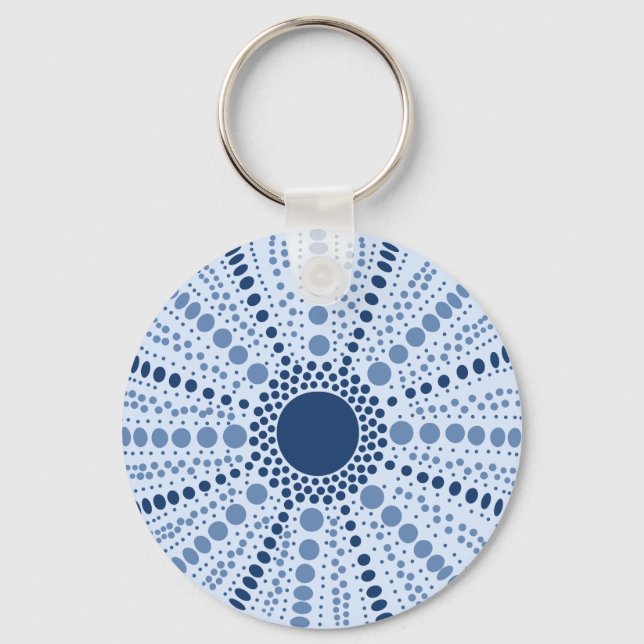 Porte-clés Urchine de mer minimale géométrique (Recto)