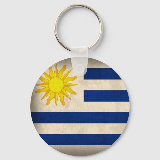 Porte-clés Uruguay Drapeau Porte - clé en détresse (Recto)