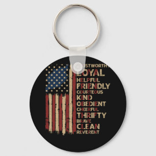 Porte-clés US America Flag Scouting Scout Law