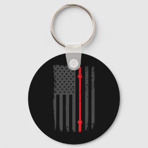 Porte-clés Us American Flag Fitness Gym Barbell Powerliflifti