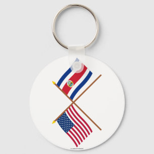 Porte-clés US and Costa Rica Crossed Flags