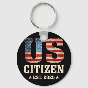 Porte-clés Us Citizen Est 2025 Us Drapeau Nouvelle Citoyennet