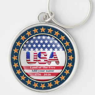 Porte-clés USA 250e anniversaire I Patriotique 1776-2026 Keyc