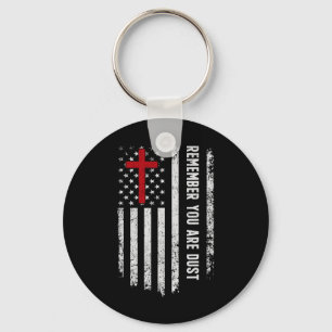 Porte-clés Usa Drapeau Croix Rappelez-Vous Que Vous Êtes Dust