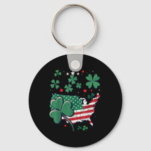 Porte-clés Usa Lucky Clover Map - Patriotic American St.