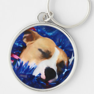 Porte-clés USA Patriotique Chien American Pit Bull Terrier