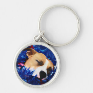 Porte-clés USA Patriotique Chien American Pit Bull Terrier