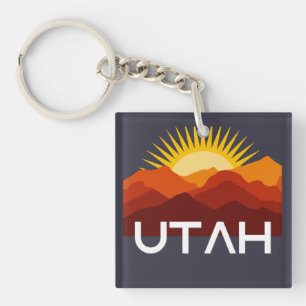 Porte-clés Utah Rétro Vintage Coucher de soleil du