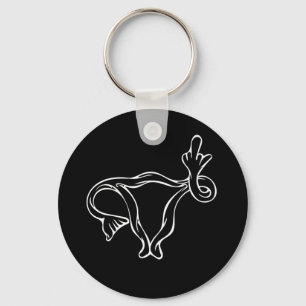 Porte-clés Uterus à doigt moyen Pro-choix