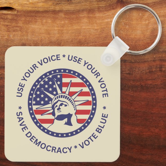 Porte-clés Utiliser Votre Vote Badge De Liberté Patriotique (Verso)