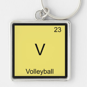 Porte-clés V - Volleyball T-shirt symbole d'élément de chimie