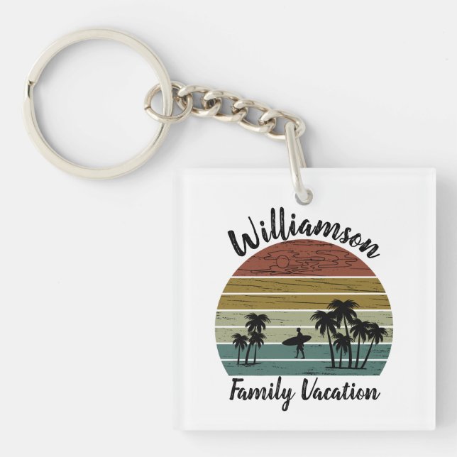 Porte-clés Vacances familiales personnalisées (Devant)