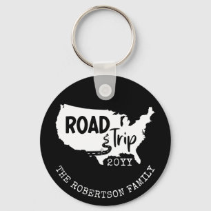 Porte-clés Vacances personnalisées   Family Road Trip USA Car
