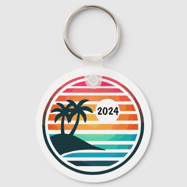 Porte-clés Vacances plage amusantes ou réunion de famille (Recto)