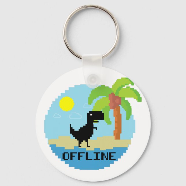 Porte-clés Vacanciers Dinosaures Pixelisés Passionnés De Tech (Recto)