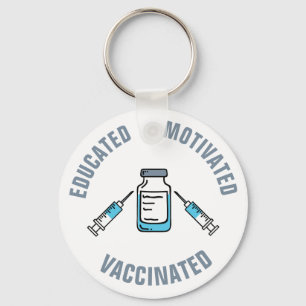 Porte-clés Vaccin contre le COVID vacciné motivé